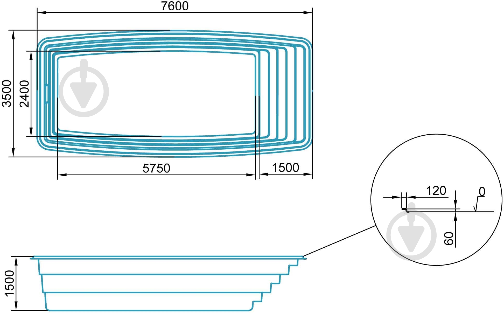 Бассейн стекловолоконный Favorit Парус Экстра - фото 4
