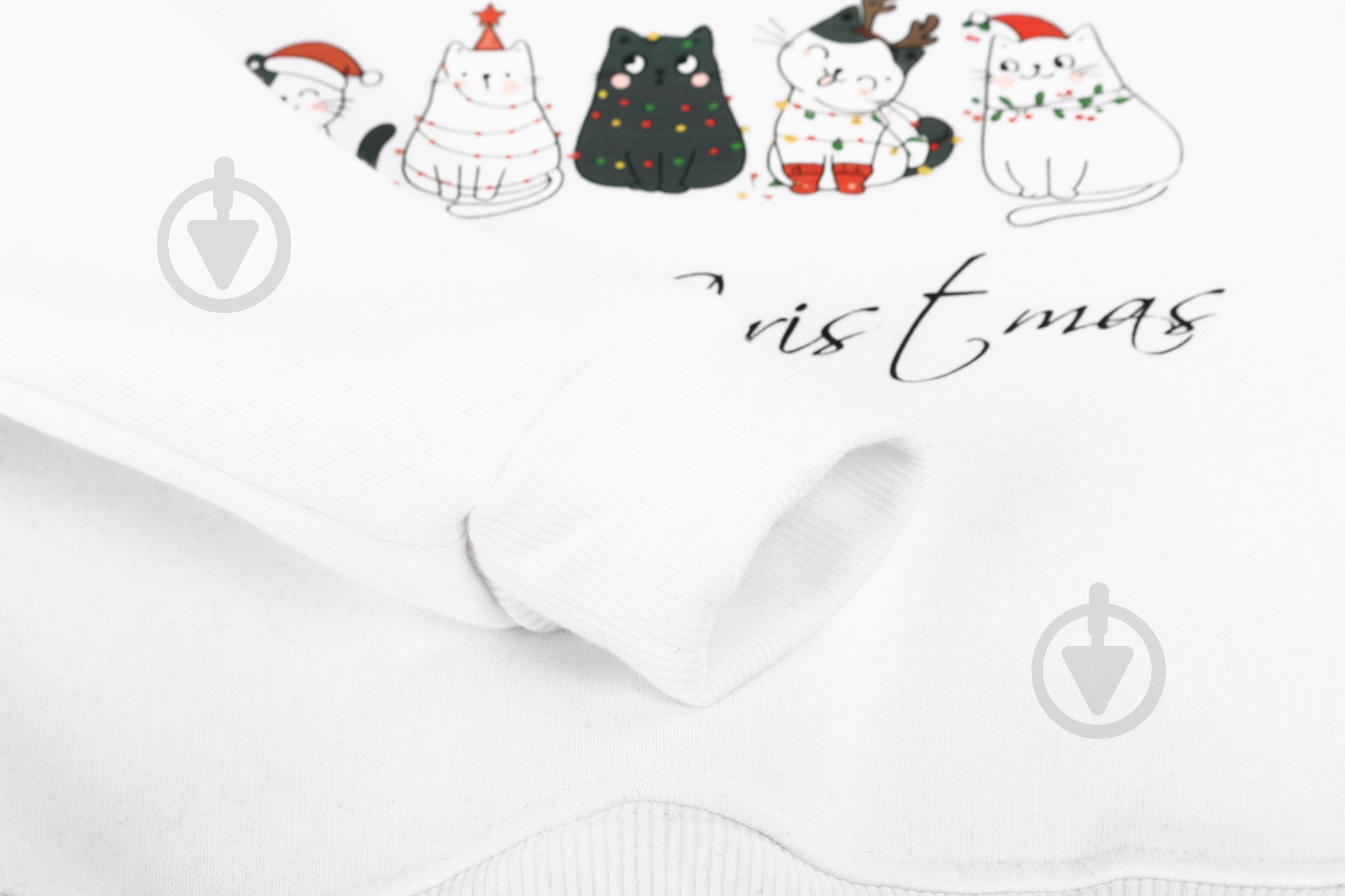 Свитшот унисекс Формат с начесом Рождественский Котики р.116 белый - фото 3 Свитшот унисекс Формат с начесом Рождественский Котики р.116 белый - фото 3