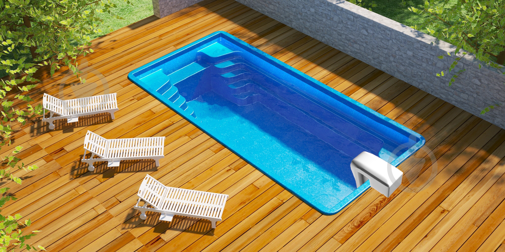 Бассейн стекловолоконный Favorit Оскар 7 Экстра - фото 1