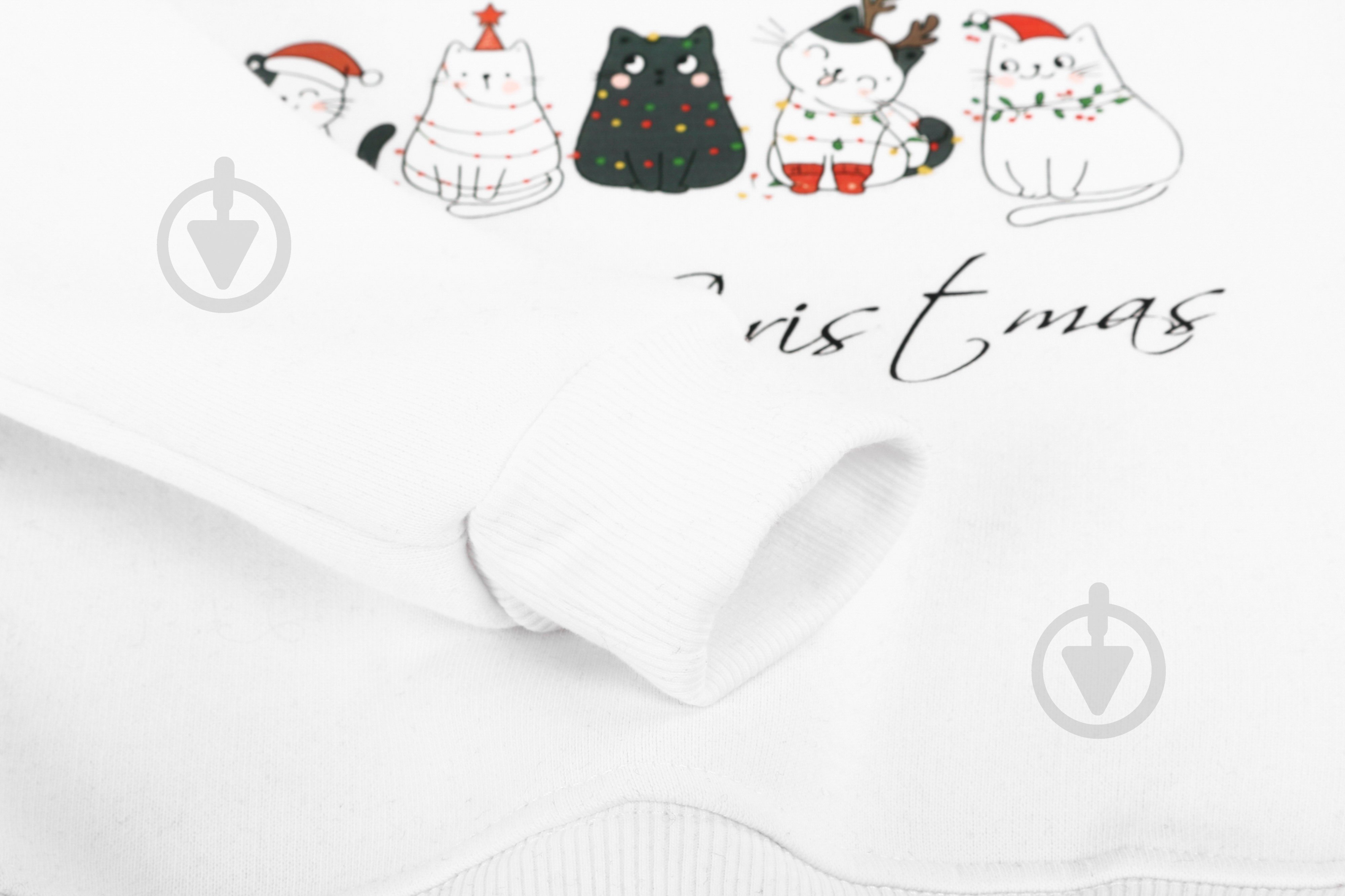 Свитшот унисекс Формат с начесом Рождественский Котики р.92 белый - фото 3 Свитшот унисекс Формат с начесом Рождественский Котики р.92 белый - фото 3