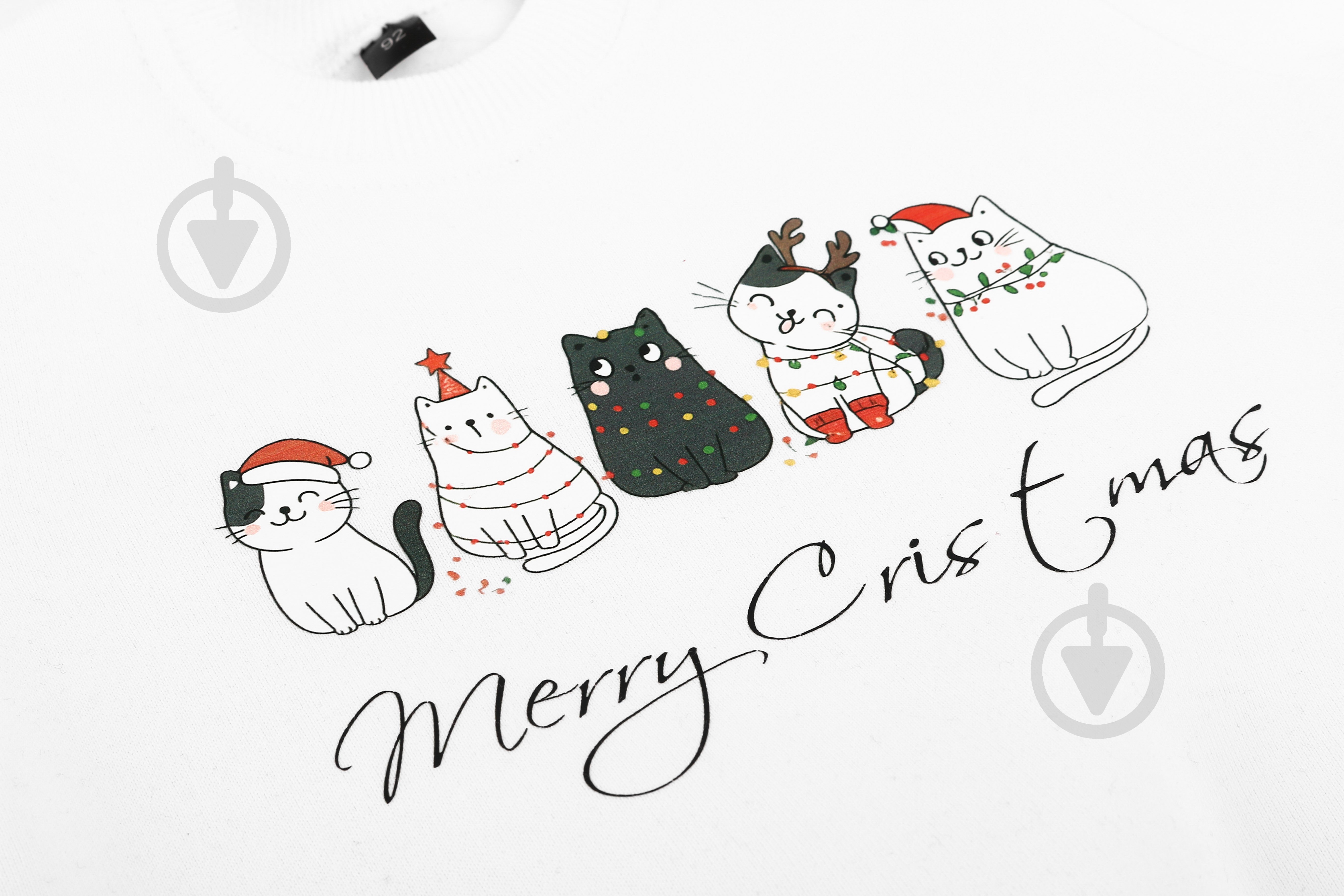 Свитшот унисекс Формат с начесом Рождественский Котики р.122 белый - фото 4 Свитшот унисекс Формат с начесом Рождественский Котики р.122 белый - фото 4