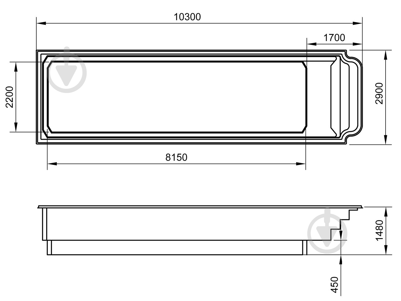 Бассейн стекловолоконный Favorit Атлантида 10 Экстра - фото 4 Бассейн стекловолоконный Favorit Атлантида 10 Экстра - фото 4