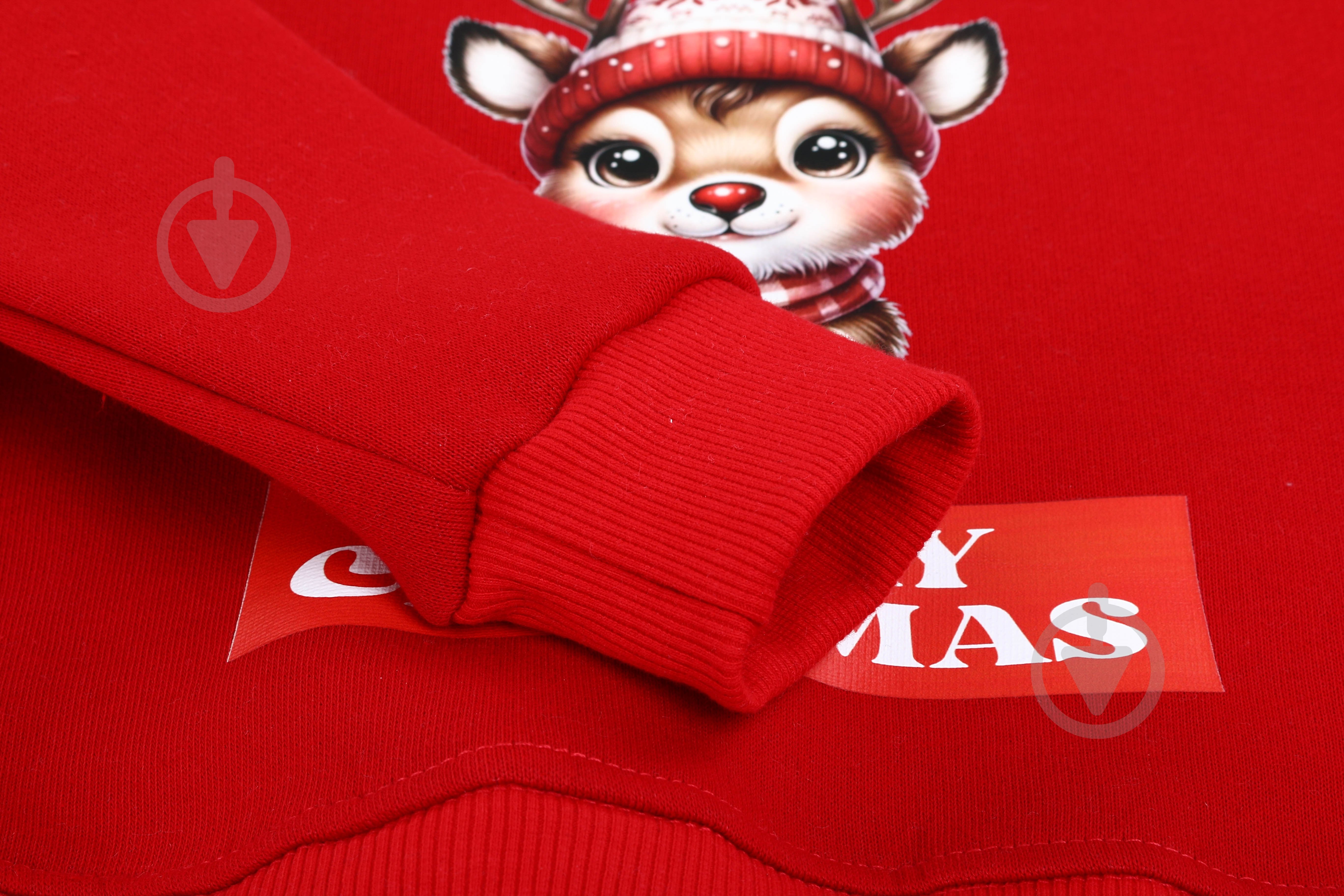 Свитшот унисекс Формат с начесом Рождественский Олененок р.98 красный - фото 3 Свитшот унисекс Формат с начесом Рождественский Олененок р.98 красный - фото 3