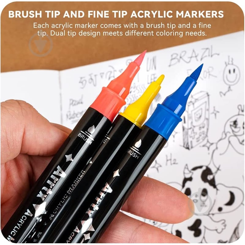 Набір маркерів акрилових Arrtx AACM-03-24B 24 кольори LC303304 - фото 7 Набір маркерів акрилових Arrtx AACM-03-24B 24 кольори LC303304 - фото 7