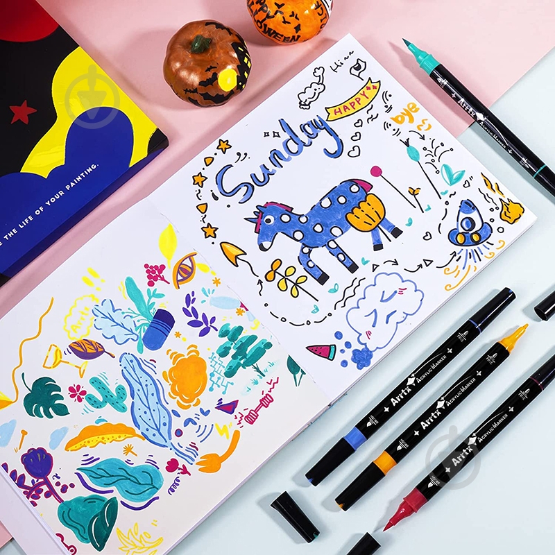 Набір маркерів акрилових Arrtx AACM-03-24B 24 кольори LC303304 - фото 5 Набір маркерів акрилових Arrtx AACM-03-24B 24 кольори LC303304 - фото 5