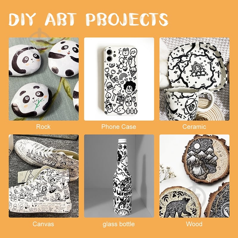 Набір маркерів акварельних Arrtx AACM-03-8BK чорні LC303458 - фото 5 Набір маркерів акварельних Arrtx AACM-03-8BK чорні LC303458 - фото 5