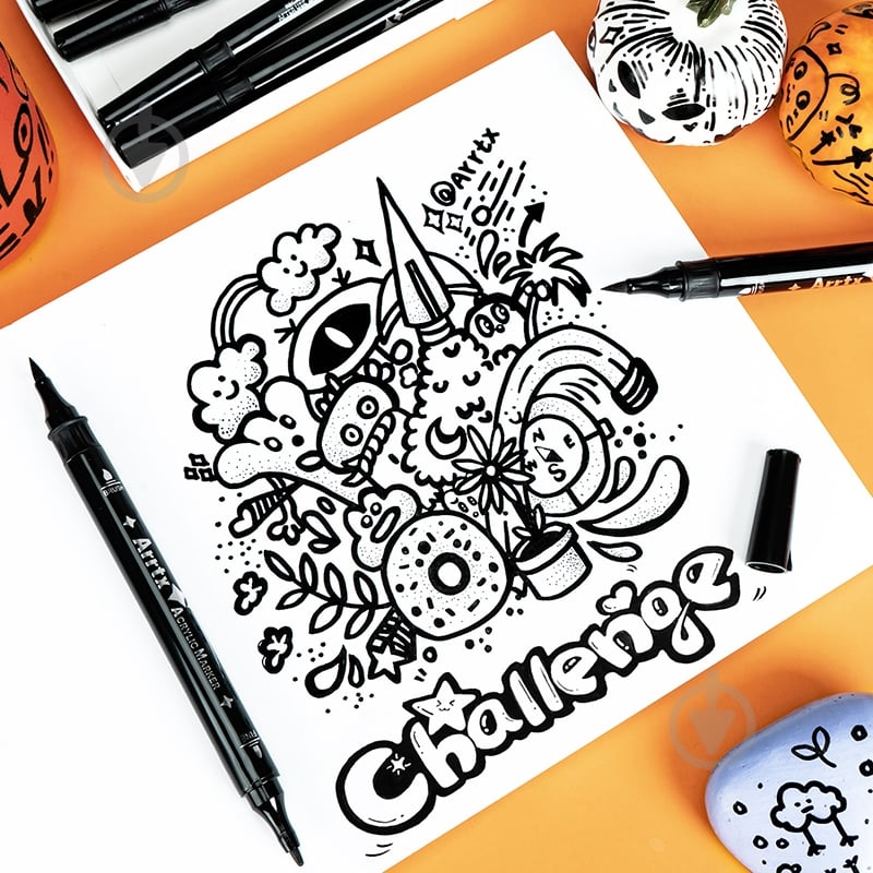 Набір маркерів акварельних Arrtx AACM-03-8BK чорні LC303458 - фото 7 Набір маркерів акварельних Arrtx AACM-03-8BK чорні LC303458 - фото 7