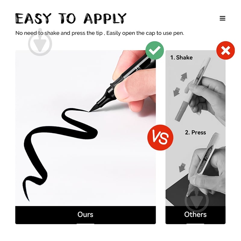 Набір маркерів акварельних Arrtx AACM-03-8BK чорні LC303458 - фото 4 Набір маркерів акварельних Arrtx AACM-03-8BK чорні LC303458 - фото 4