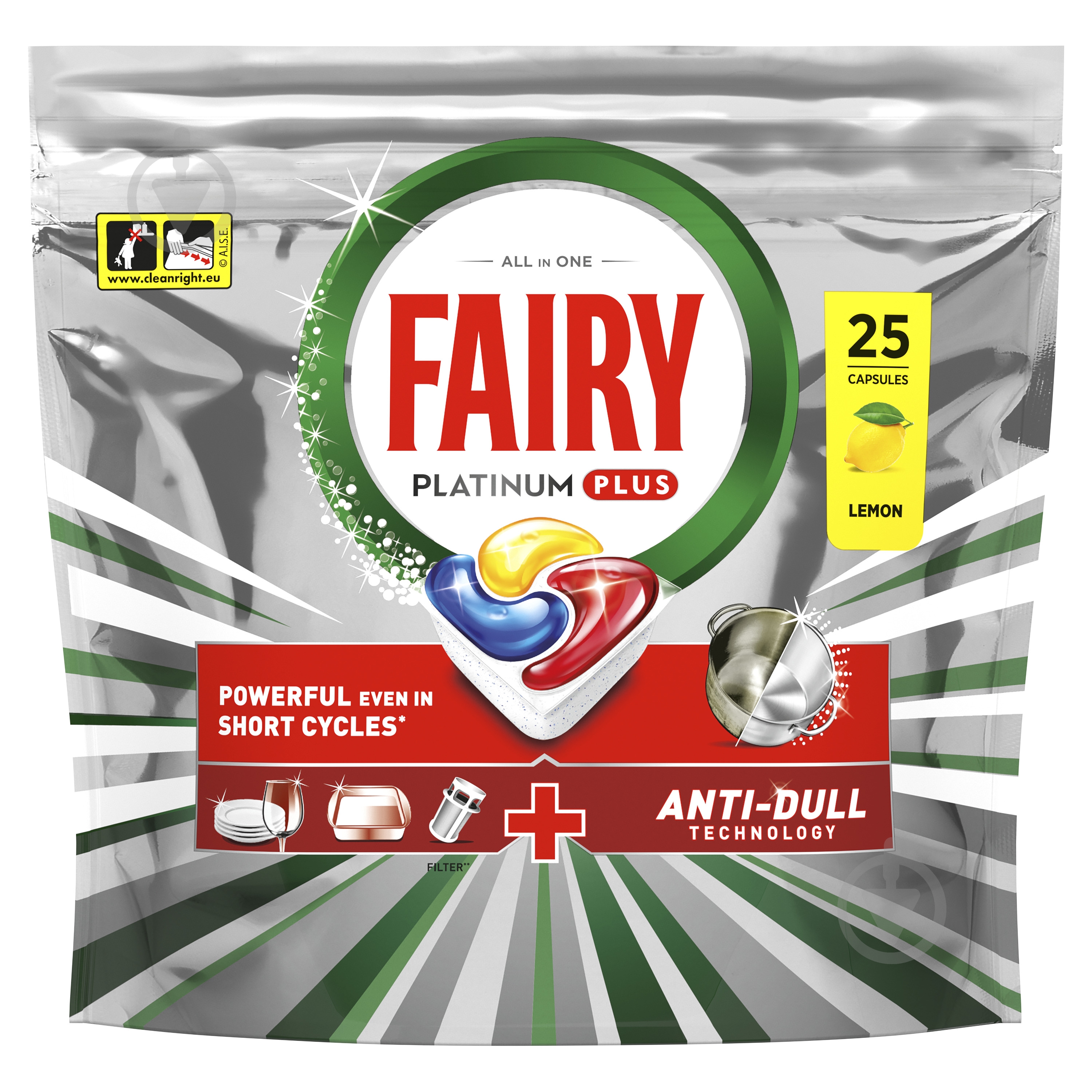 Таблетки для посудомийних машин Fairy Platinum Plus All in 1 25 шт. — фото 2