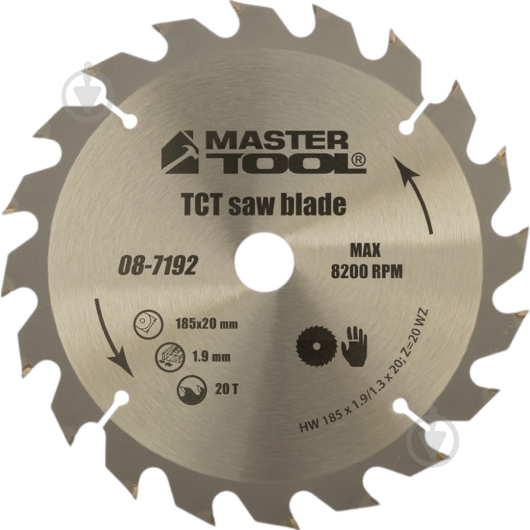 Пильный диск MasterTool 185x20 Z20 08-7192 - фото 1