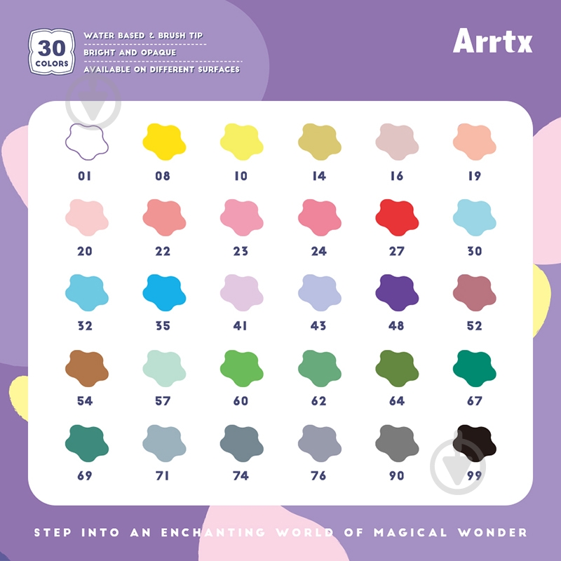 Набір маркерів акрилових Arrtx AACM-0530A 30 кольорів LC303144 - фото 4 Набір маркерів акрилових Arrtx AACM-0530A 30 кольорів LC303144 - фото 4