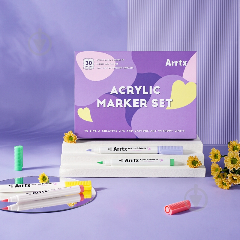 Набір маркерів акрилових Arrtx AACM-0530A 30 кольорів LC303144 - фото 8 Набір маркерів акрилових Arrtx AACM-0530A 30 кольорів LC303144 - фото 8