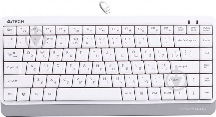 Клавіатура A4Tech FKS11 USB Fstyler Compact Size (FKS11 USB White) white - фото 1