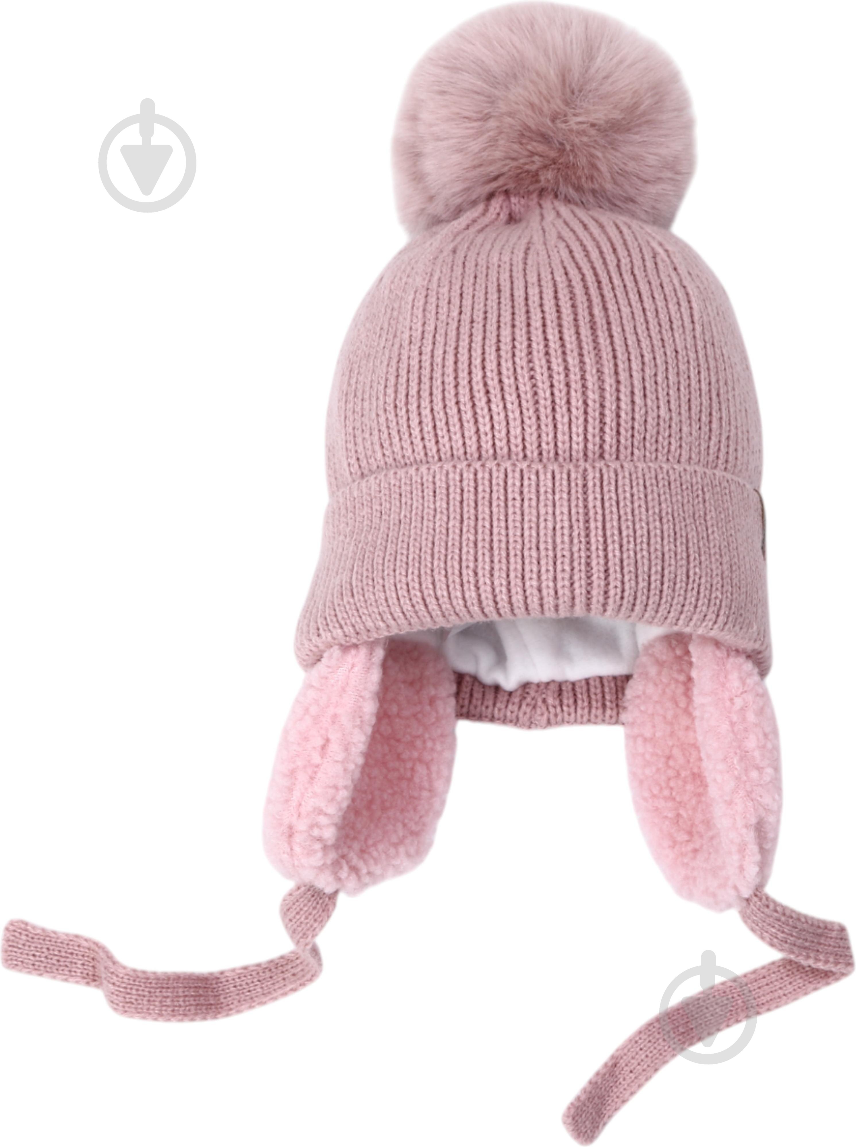 Шапка HW дитяча в'язана з мотузочками р.50-52 рожевий - фото 1