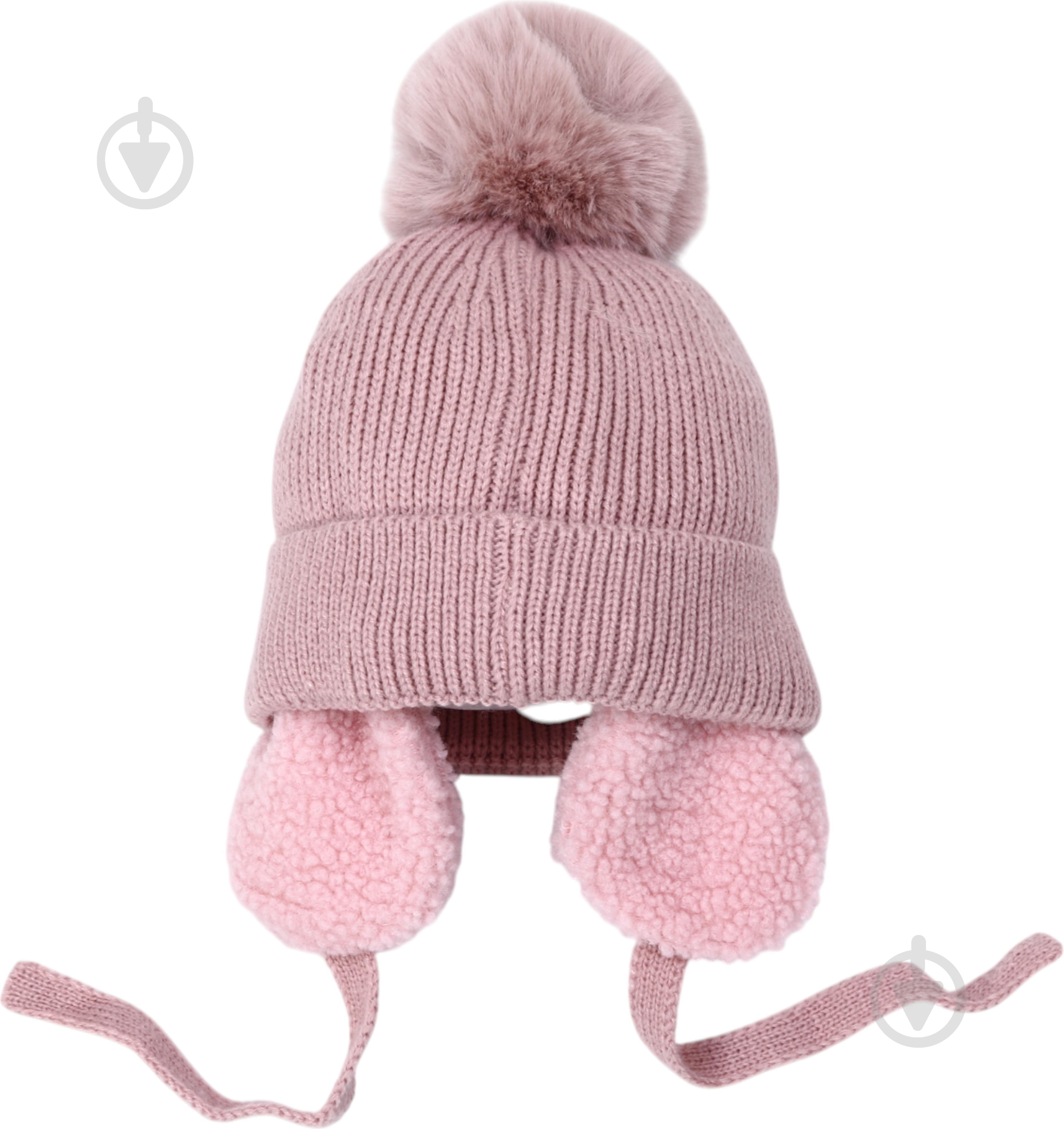 Шапка HW дитяча в'язана з мотузочками р.50-52 рожевий - фото 3