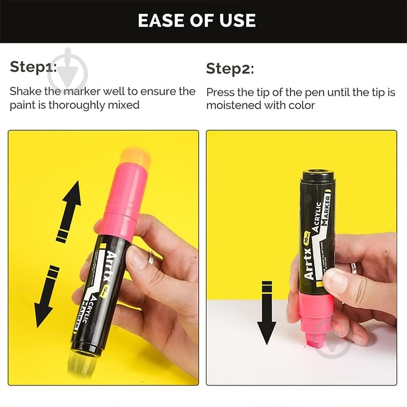 Набор маркеров акриловых Arrtx AACM-0510-12A 12 цветов LC303274 - фото 2