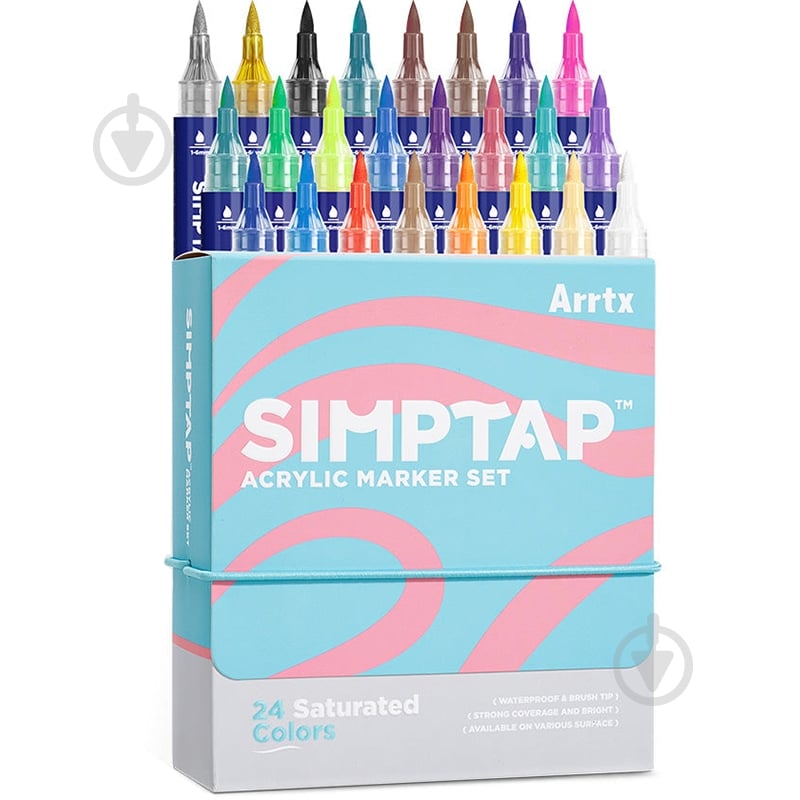 Набір маркерів акрилових Arrtx Simptap AACM-0724B 24 кольори LC303694 - фото 1 Набір маркерів акрилових Arrtx Simptap AACM-0724B 24 кольори LC303694 - фото 1