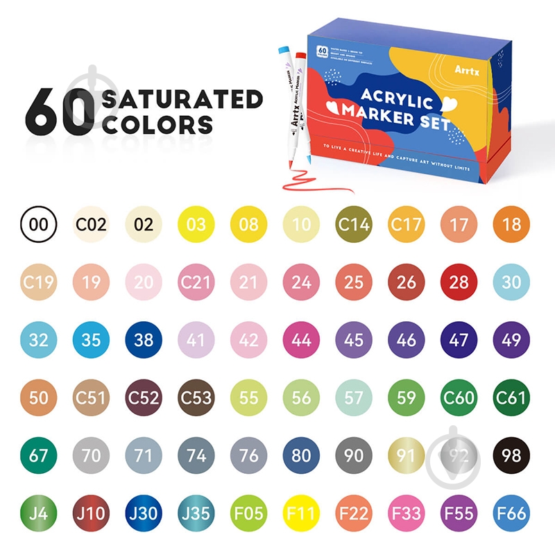 Маркер акриловый Arrtx AACM-0560A LC303922 - фото 4 Маркер акриловый Arrtx AACM-0560A LC303922 - фото 4