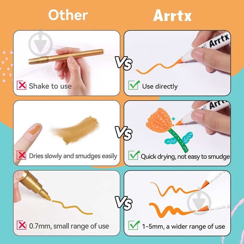 Набір маркерів акрилових Arrtx AACM-0536D 36 кольорів LC303670 - фото 4 Набір маркерів акрилових Arrtx AACM-0536D 36 кольорів LC303670 - фото 4