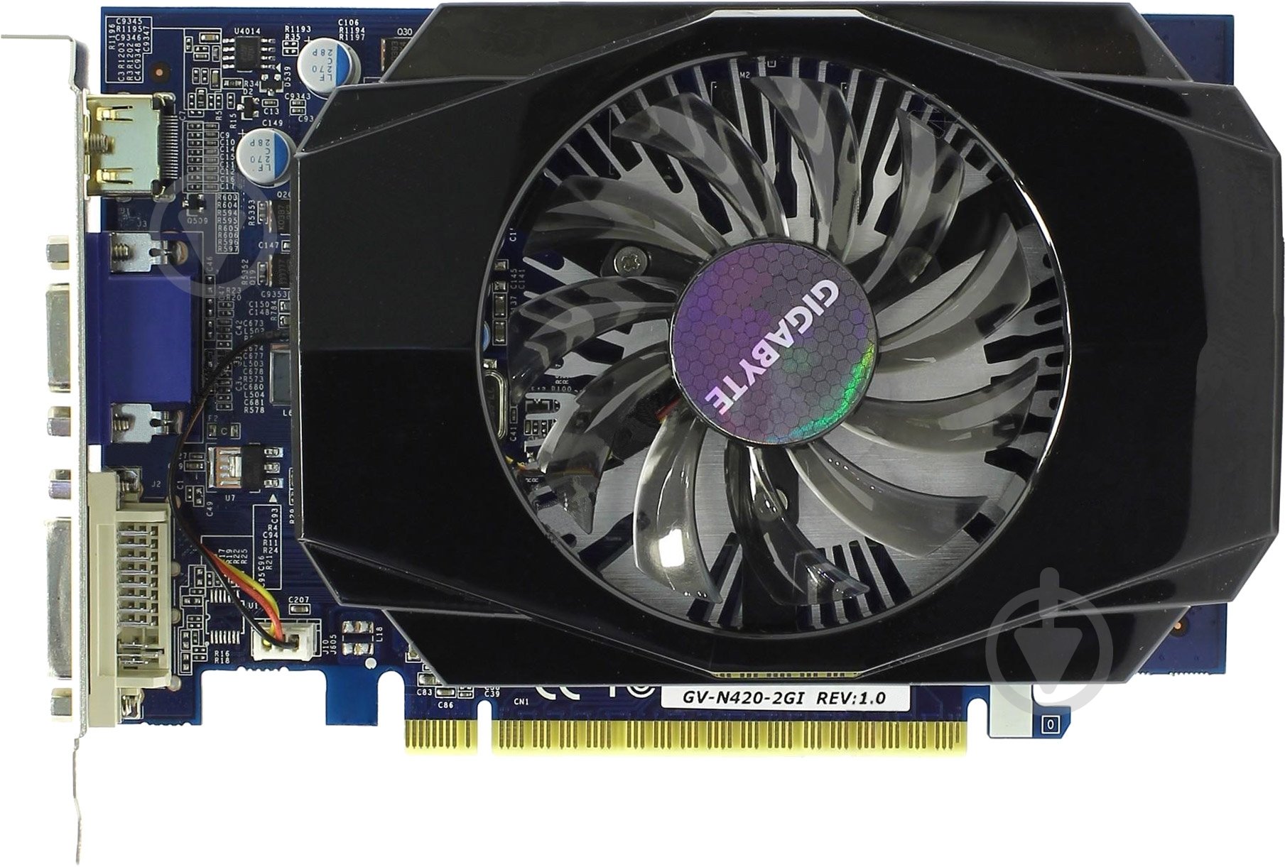 Видеокарта Gigabyte GeForce GT 420 2GB GDDR3 128bit (GV-N420-2GI) - фото 1 Видеокарта Gigabyte GeForce GT 420 2GB GDDR3 128bit (GV-N420-2GI) - фото 1