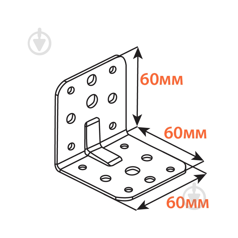 Уголок перфорированный Kolchuga равносторонний 60x60x60 мм 2 мм - фото 3