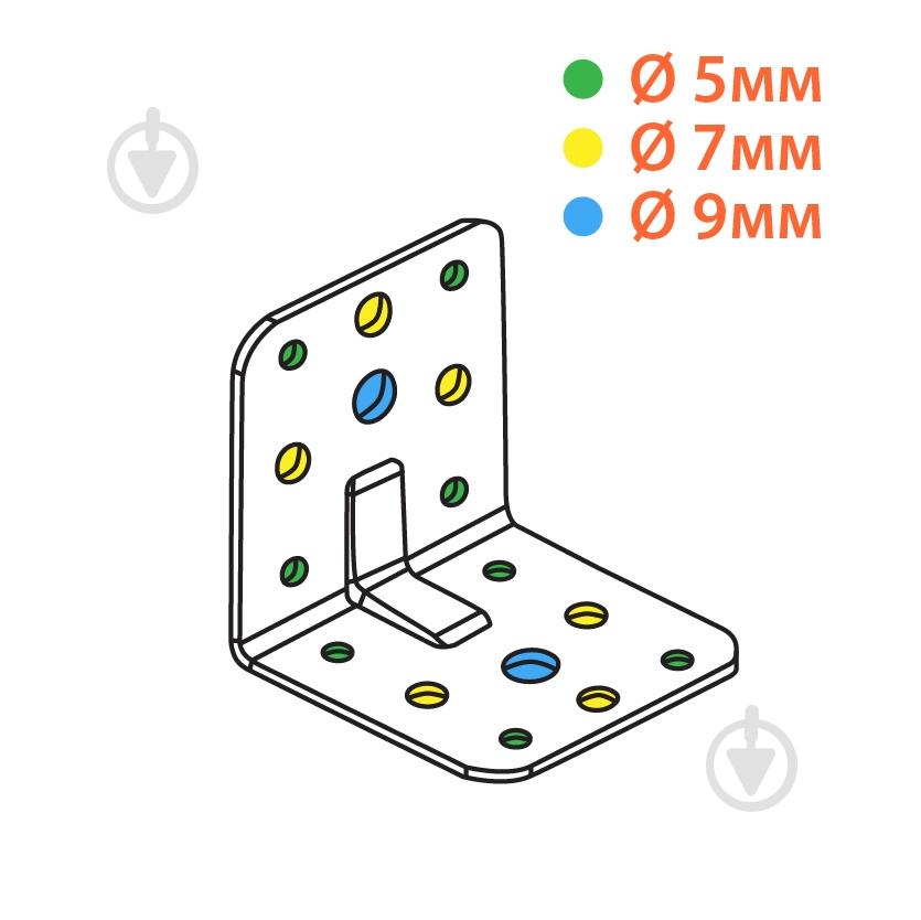 Уголок перфорированный Kolchuga равносторонний 60x60x60 мм 2 мм - фото 4