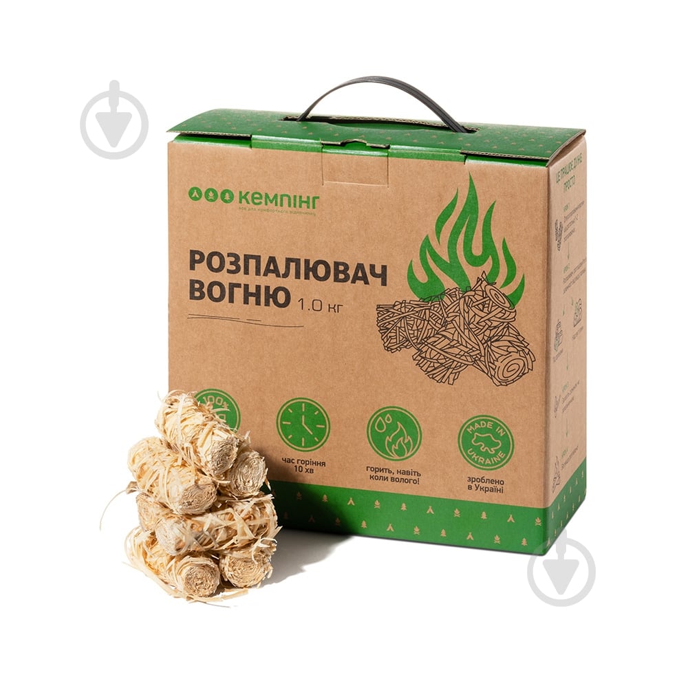 Разжигатель из древесной шерсти Кемпинг 1 кг - фото 1