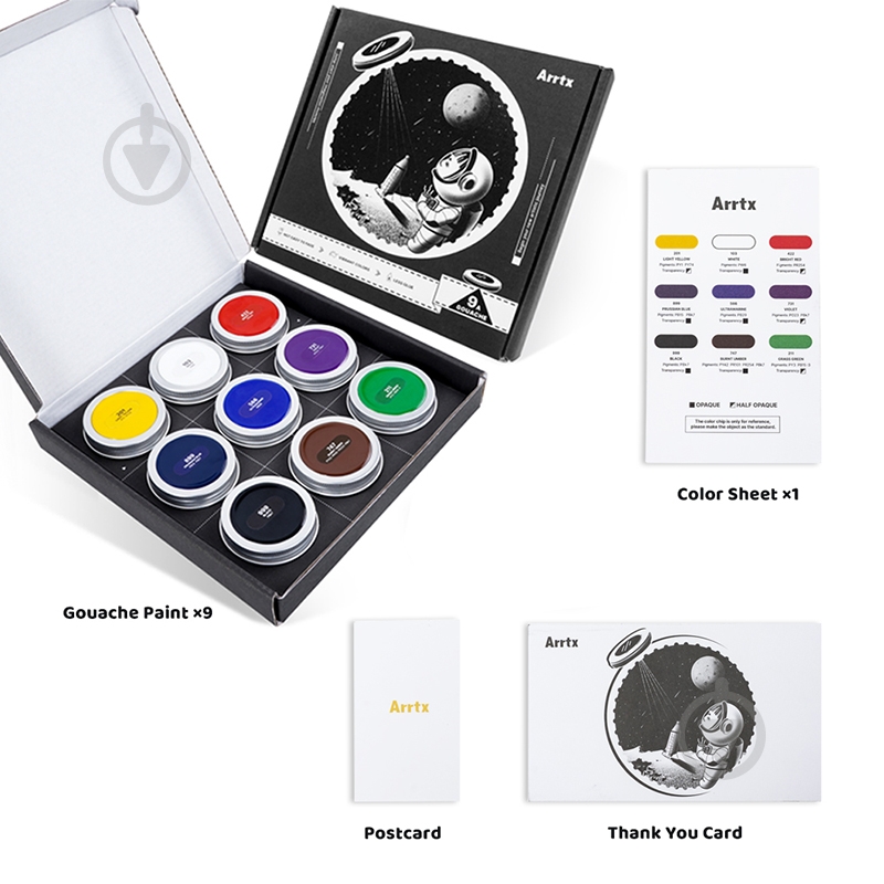 Краски гуашевые 9A 30 мл LC302819 Arrtx - фото 4