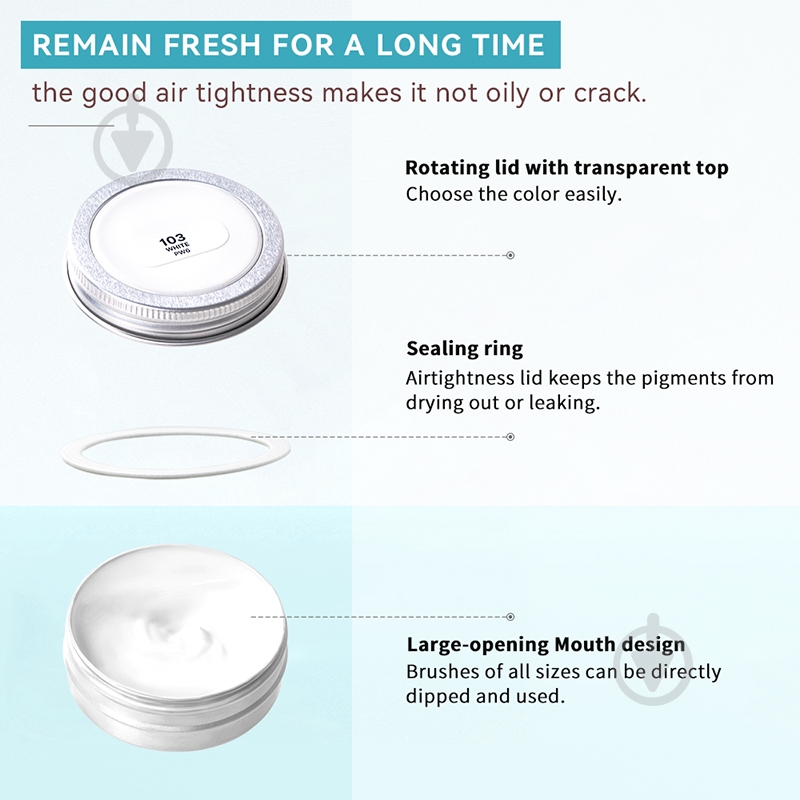 Гуашь белый 30 мл LC302932 Arrtx - фото 6 Гуашь белый 30 мл LC302932 Arrtx - фото 6