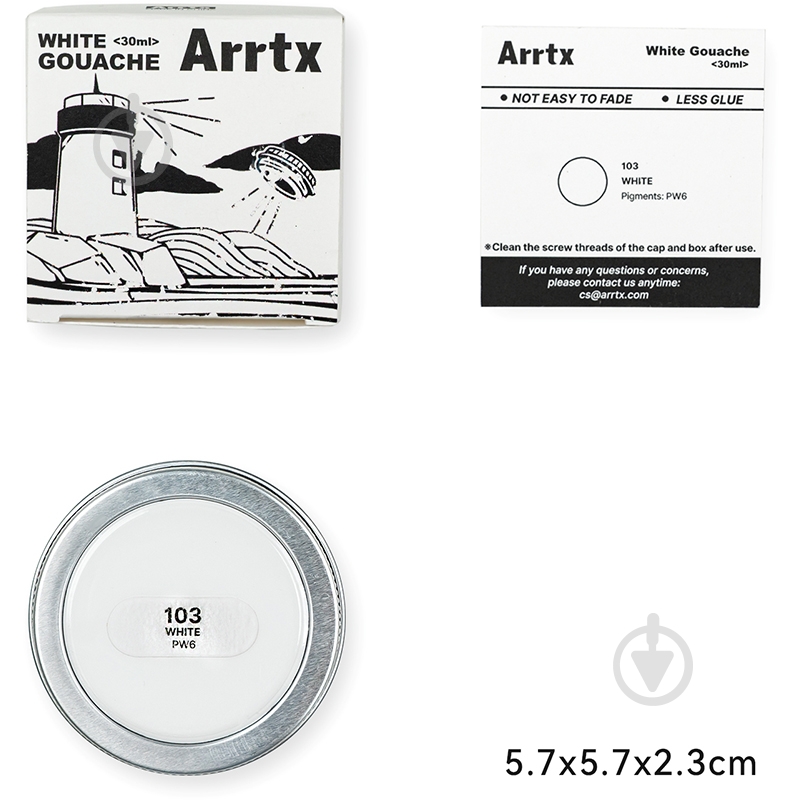 Гуашь белый 30 мл LC302932 Arrtx - фото 4 Гуашь белый 30 мл LC302932 Arrtx - фото 4