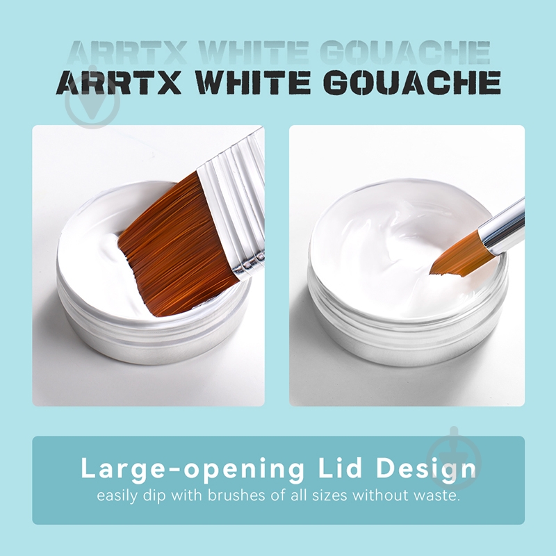 Гуашь белый 30 мл LC302932 Arrtx - фото 3 Гуашь белый 30 мл LC302932 Arrtx - фото 3