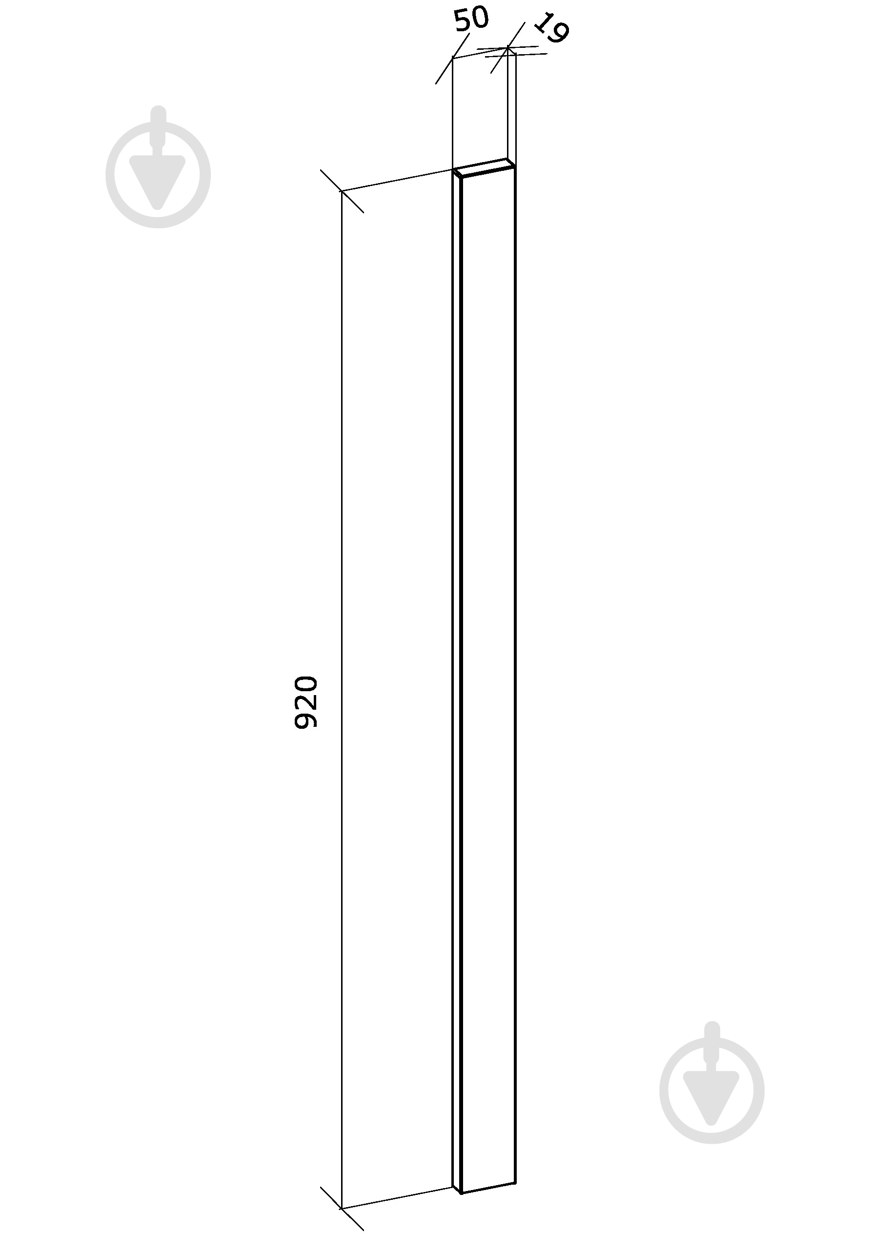Пилястра Грейд фунго матовый 920x50 - фото 2