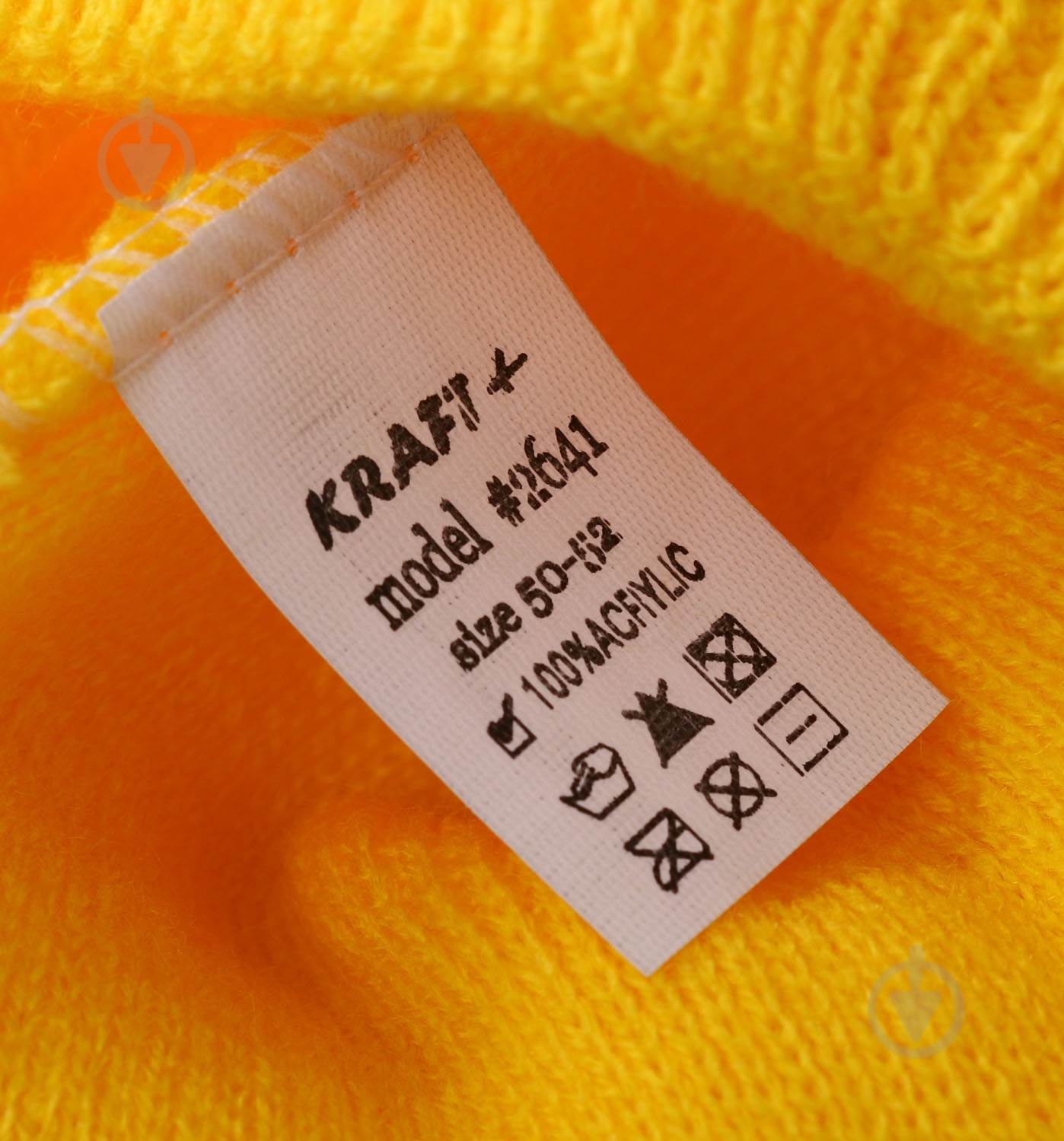 Шапочка детская для девочки Kraft+ арт. 2641 р.50 желтый - фото 4