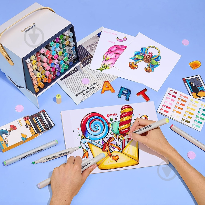 Набор спиртовых маркеров Arrtx Oros 80 LC303434 - фото 8 Набор спиртовых маркеров Arrtx Oros 80 LC303434 - фото 8