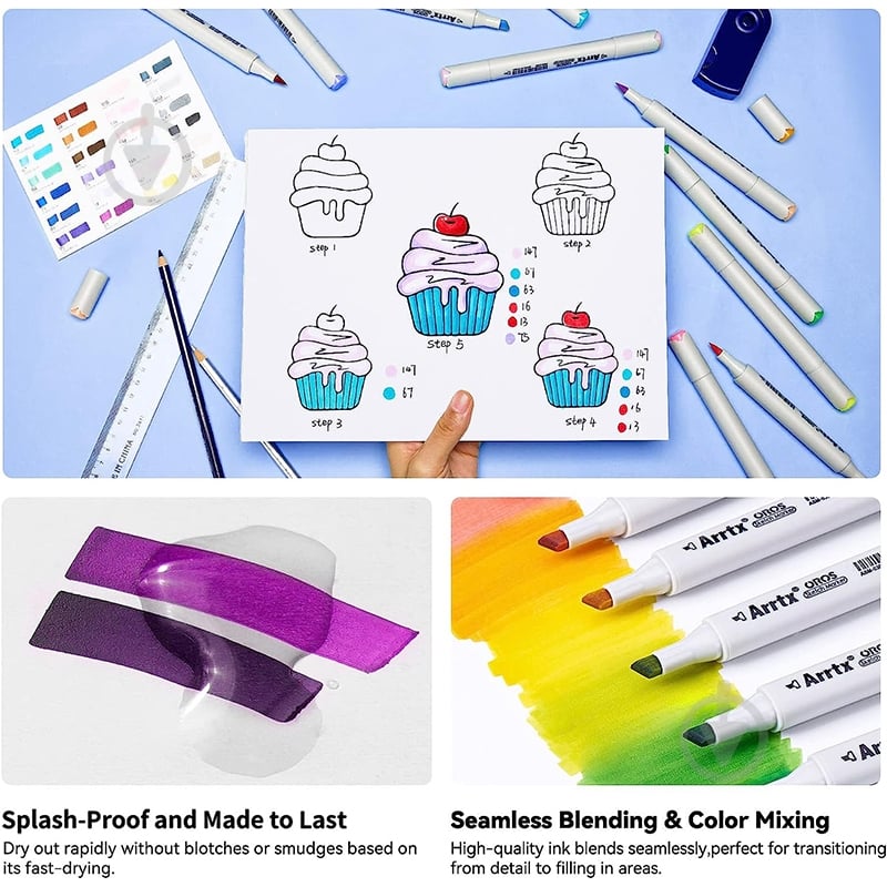 Набор спиртовых маркеров Arrtx Oros 80 LC303434 - фото 3 Набор спиртовых маркеров Arrtx Oros 80 LC303434 - фото 3