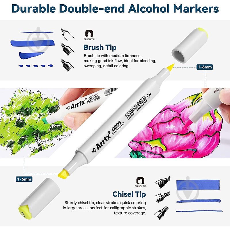 Набор спиртовых маркеров Arrtx Oros 80 LC303434 - фото 2 Набор спиртовых маркеров Arrtx Oros 80 LC303434 - фото 2
