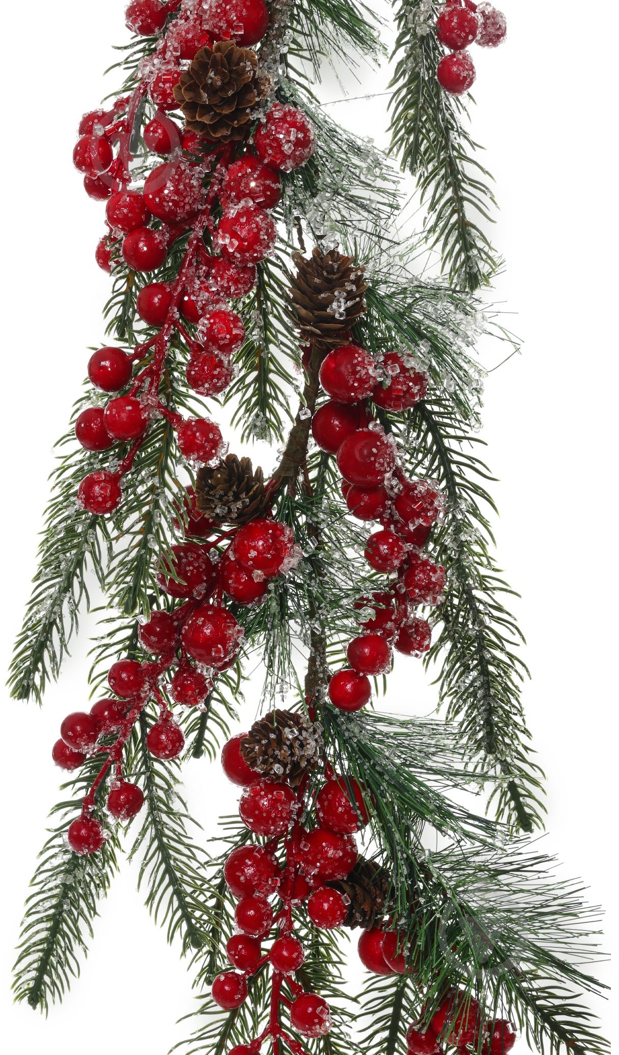 Гірлянда хвойна ніжно засніжена з ягідками 1,2 м - фото 1