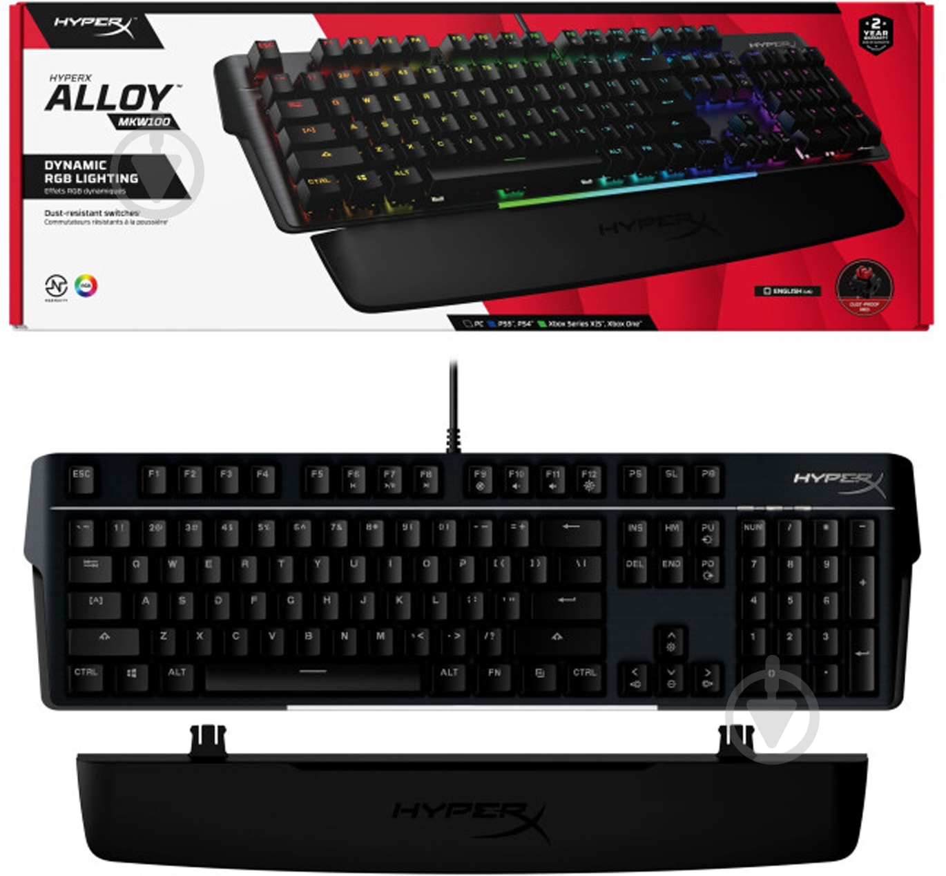 Клавиатура игровая HyperX Alloy MKW100 USB (4P5E1AX) black - фото 7