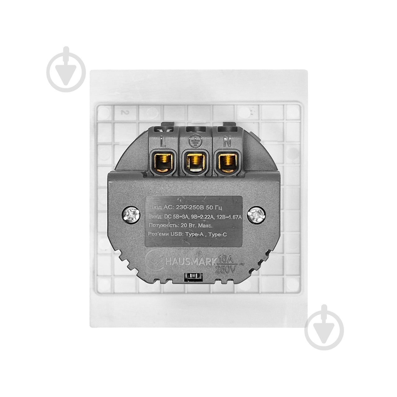 Розетка USB HausMark INO IP20 белый PS-USB+TypeC-GP-White - фото 3
