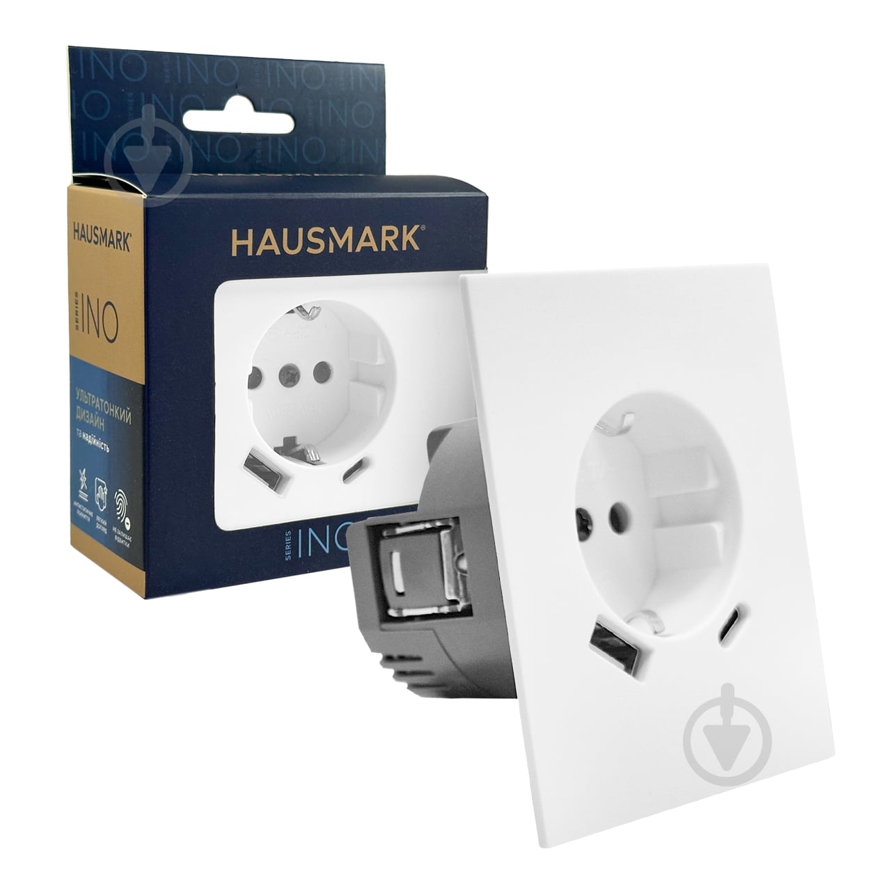 Розетка USB HausMark INO IP20 белый PS-USB+TypeC-GP-White - фото 4