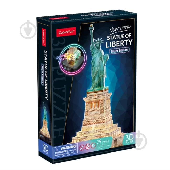 3D-пазл CubicFun Статуя Свободи з LED-підсвіткою L536h - фото 3 3D-пазл CubicFun Статуя Свободи з LED-підсвіткою L536h - фото 3