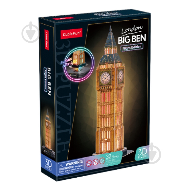 3D-пазл CubicFun БИГ БЕН с LED-подсветкой L537h - фото 4 3D-пазл CubicFun БИГ БЕН с LED-подсветкой L537h - фото 4
