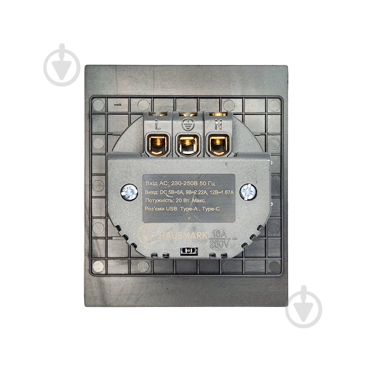 Розетка USB HausMark INO IP20 сірий PS-USB+TypeC-GP-Gray - фото 3