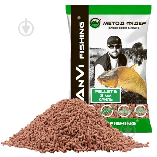 Пеллетс ANVI 3мм криль 1000 г - фото 1 Пеллетс ANVI 3мм криль 1000 г - фото 1