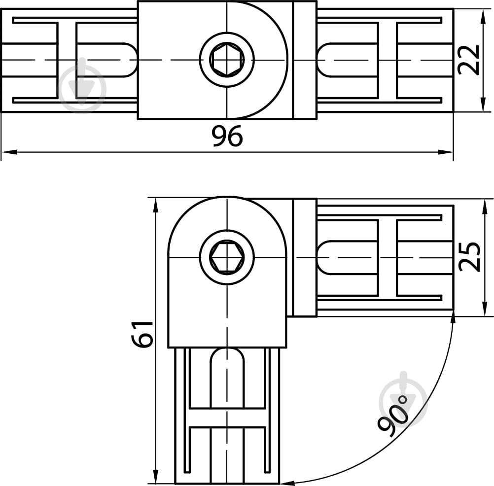 З'єднання для труби DC d25 мм R-41 поворотне рухливе (петлеве) - фото 3