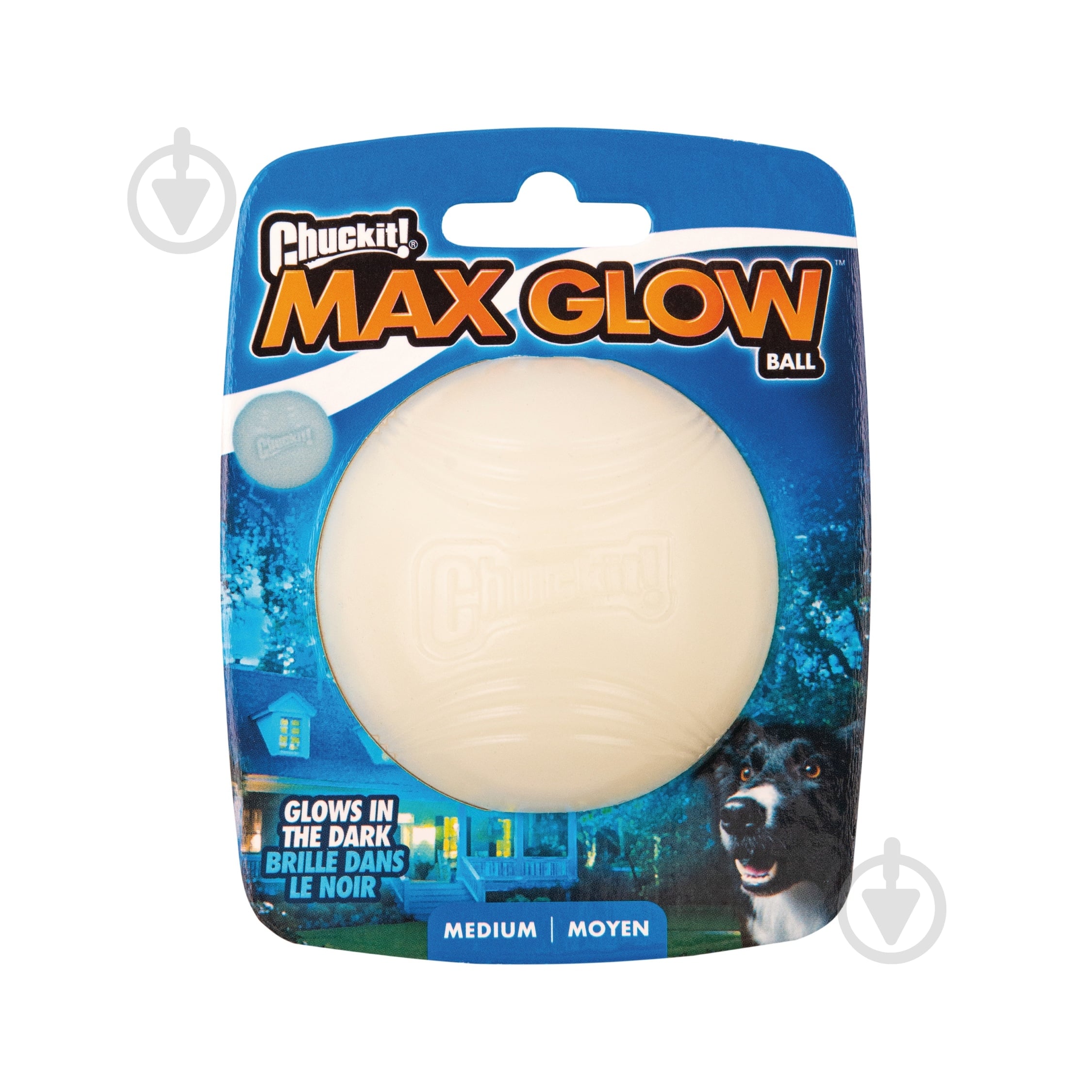 Мяч CHUCKIT сияющий в темноте для собак (размер М) - фото 1