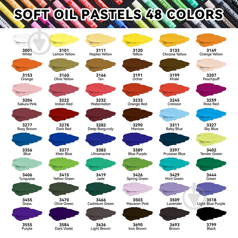 Набор масляной пастели AOP-S01-48 Arrtx LC303946 48 шт. - фото 4