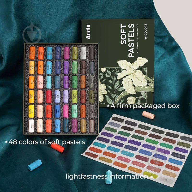 Набор сухой пастели ASP-0148A 48 цветов Arrtx LC303472 48 шт. - фото 2 Набор сухой пастели ASP-0148A 48 цветов Arrtx LC303472 48 шт. - фото 2