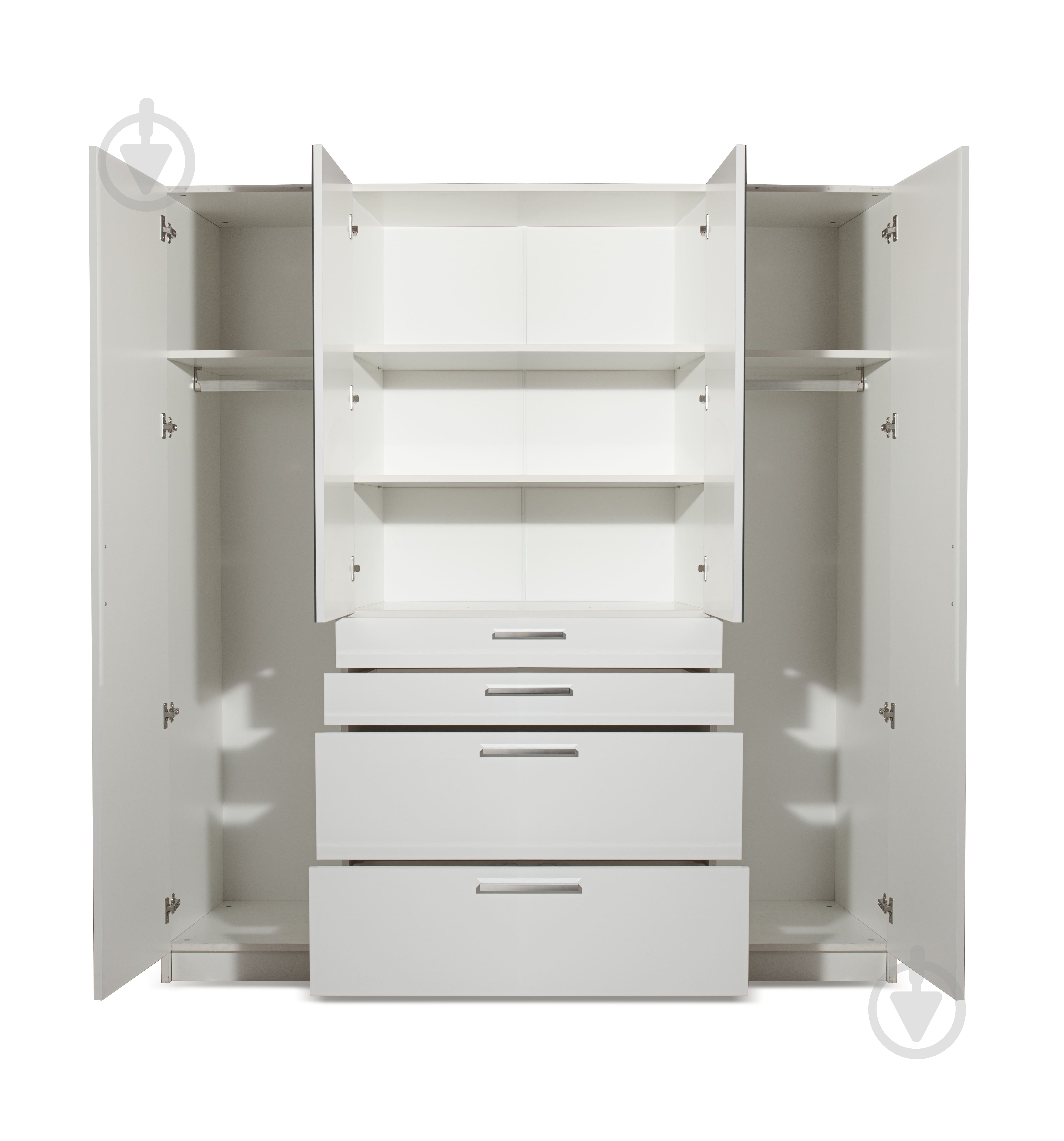 Шафа Embawood Гамбург 1810х1970х540 ДСП лак білий - фото 5