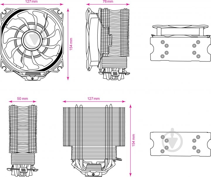 Процесорний кулер 2E Gaming Air Cool 2E-AC120D4-ARGB - фото 11